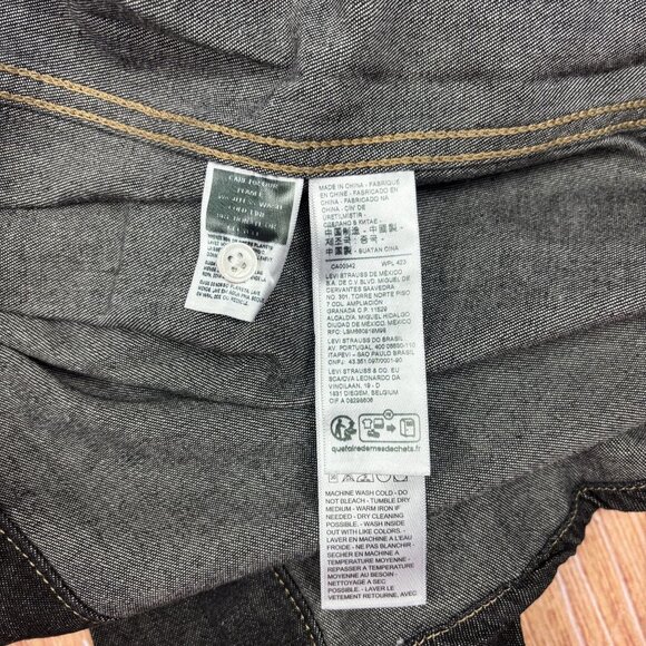 Levis Black Denim Western Shirt Oversized Fit Embroidered Heart Detail Size M - Picture 13 of 15